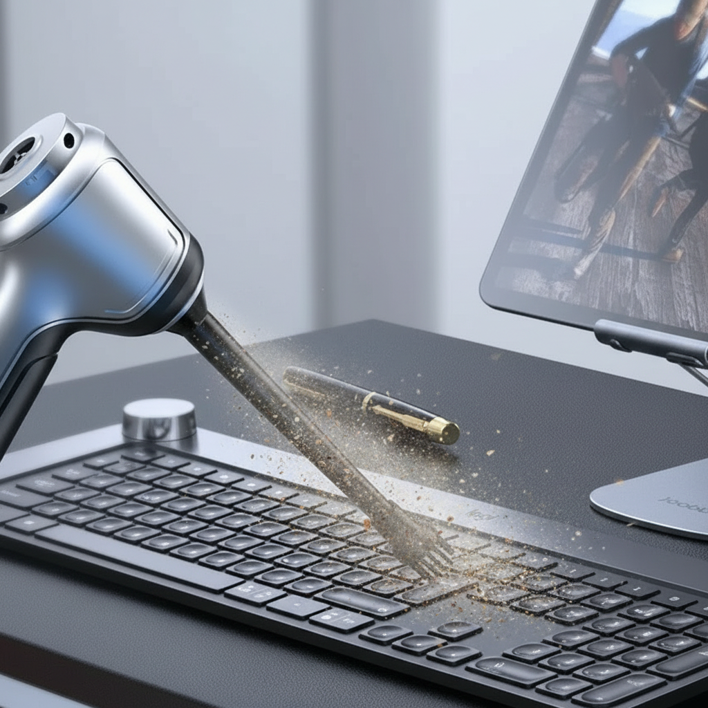 Blåsare rensar tangentbord